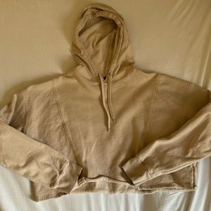 Tan Cropped Hoodie